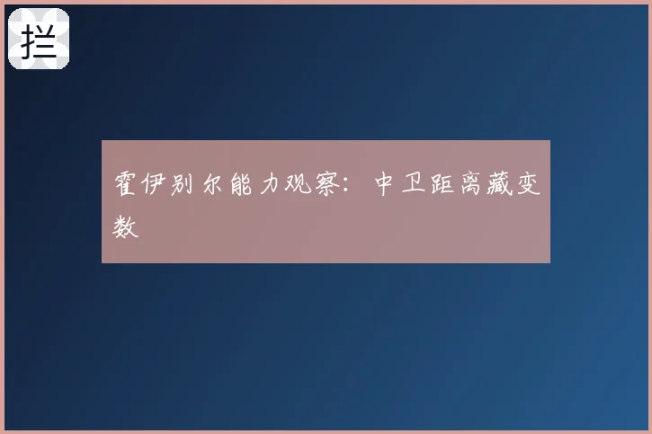 霍伊别尔能力观察:中卫距离藏变数